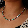 Unique Christmas Imitation Pearl & Polymer Clay Heishi Necklaces for Women KY8335-4