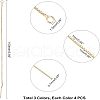Unicraftale 6 Pairs 3 Colors Brass Stud Earring Findings KK-UN0001-07-5