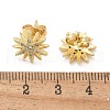 Star Brass Micro Pave Clear Cubic Zirconia Stud Earrings EJEW-D305-14G-4
