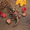 Crocodile Alloy Rhinestone  Brooches JEWB-Q006-04A-1