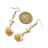 Handmade Seed Evil Eye & Cross Dangle Earrings EJEW-MZ00227-04-3