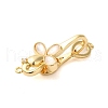 Brass Micro Pave Clear Cubic Zirconia Fold Over Clasps KK-S382-14G-01-2