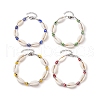 4Pcs 4 Colors Cowrie Shell and Evil Eye Lampwork Bead Bracelets for Women BJEW-TA00591-2