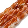 Natural Red Striped Agate/Banded Agate Beads Strands G-A223-A05-01-2