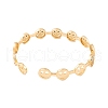 Brass Micro Pave Clear Cubic Zirconia Smiling Face Open Cuff Bangles for Women BJEW-S147-24G-3