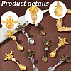 12Pcs 3 Colors Alloy Coffee Tea Spoon & Bee Pendants PALLOY-GA00013-4