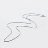Anti-Tarnish Rhodium Plated 925 Sterling Silver Chain Necklaces STER-F039-40cm-02P-1
