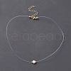 Natural Pearl Pendant Necklace with Nylon Wire for Women NJEW-JN03829-3