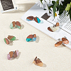 SUPERFINDINGS Transparent Resin & Walnut Wood Stud Earring Findings MAK-FH0001-13-4