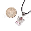 Angel Glass Sead Beaded Pendant Necklaces NJEW-MZ00094-02-3