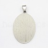 Tarnish Resistant DIY Materials 201 Stainless Steel Flat Oval Hand Stamping Blank Tag Pendants STAS-O044-124-2