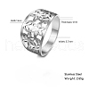 Flower Pattern Hollow Out 304 Stainless Steel Finger Rings FS-WGDCC5F-01-2