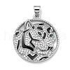 Brass Micro Pave Cubic Zirconia Pendants KK-K354-09B-P-1