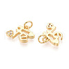 Brass Micro Pave Cubic Zirconia Charms KK-N265-31G-2