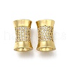 Brass Micro Pave Clear Cubic Zirconia European Beads ZIRC-I070-048G-1