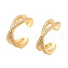 Brass Micro Pave Clear Cubic Zirconia Cuff Earrings EJEW-F370-26G-3