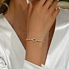 Elegant Geometric Brass Cubic Zirconia Chain Bracelets for Women's Daily Wear SA8702-3-3