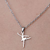 201 Stainless Steel Dancer Pendant Necklace NJEW-OY001-28-1