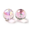 Two Tone UV Plating Rainbow Iridescent Acrylic Beads TACR-D010-03B-06-3
