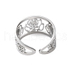 304 Stainless Steel Open Cuff Ring for Women RJEW-I102-01P-3