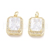 Brass Micro Pave Cubic Zirconia Charms ZIRC-F114-08-G-1