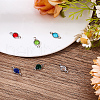 DELORIGIN 60Pcs 6 Colors 304 Stainless Steel with Glass Connector Charms STAS-DR0001-07-3