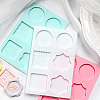 DELORIGIN 3Pcs 3 Color Square & Round & Flower Silicone Wax Melt Molds DIY-DR0001-35-6