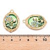 Rack Plating Alloy Enamel Pendants ENAM-N056-376KCG-3