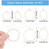 Unicraftale 36Pcs 3 Size Ion Plating(IP) 316 Surgical Stainless Steel Hoop Earrings Findings STAS-UN0039-40-4