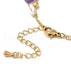 Nuggets Natural Amethyst & Imitation Pearl Multi-Strand Anklets BJEW-P326-03B-G-3