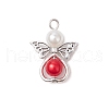 Acrylic Pearl with Alloy Pendants PALLOY-JF03405-2