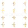 HOBBIESAY 12Pcs 2 Style Rack Plating Brass Micro Pave Clear Cubic Zirconia Pendants ZIRC-HY0001-02-1