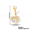 Heart Brass Rhinestone Belly Rings Curved Barbell OZ3962-5-1