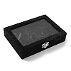 12-Slot Rectangle Wood Covered with Velvet pendant Necklace Jewelry Storage Presentation Box CON-WH0095-18-2