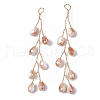 Glass Seed Beads Wire Wrapped Big Pendants X-FIND-S306-14F-2