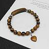 Natural Tiger Eye Charm Stretch Bracelets for Women Men JX9196-3-1
