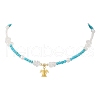 Summer Alloy Turtle Pendant Necklaces NJEW-JN05333-2