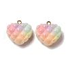 Rainbow Color Opaque Resin Pendants X-RESI-F035-01-4