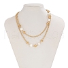 Alloy & Plastic Imitation Pearl White Round Beads Handmade Link Chain Long Necklaces for Women FS-WG575FB-01-3