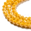 Opaque Solid Color Electroplate Glass Beads Strands GLAA-F029-P4mm-C04-3