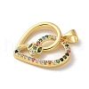 Brass Micro Pave Cubic Zirconia Pendants KK-P292-19G-01-2