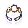 304 Stainless Steel Oval Wrap Cuff Ring RJEW-N038-099-3