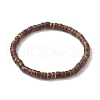 Natural Coconut Disc Stretch Bracelets for Women Men BJEW-JB10255-1