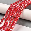 Opaque Solid Color Electroplate Glass Beads Strands GLAA-F029-P4mm-A02-4