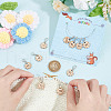 10Pcs 10 Style Flower with Number Wood Pendant Locking Stitch Markers HJEW-AB00644-3