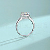 Rhodium Plated 925 Sterling Silver Micro Pave Cubic Zirconia Finger Rings WG49295-12-2