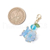 Flower Synthetic Moonstone & Glass Pendant Decorations HJEW-TA00337-02-3