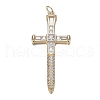 Brass Micro Clear Cubic Zirconia Pendants ZIRC-F120-038G-1