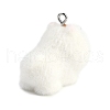 Animal Theme Flocky Resin Pendants RESI-M051-01B-3