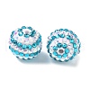 Striped Resin Rhinestone Beads OACR-A037-01D-2